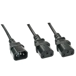 Lindy Cable de alimentación divisor IEC C14 a 2 x IEC C13, 1 m
