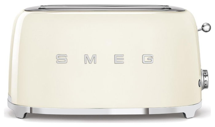 Smeg TSF02CREU Tostadora de 4 rebanadas, Crema