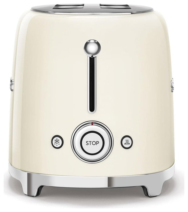Smeg TSF02CREU Tostadora de 4 rebanadas, Crema