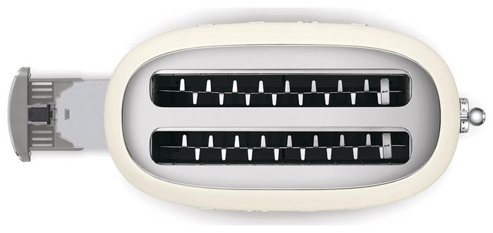 Smeg TSF02CREU Tostadora de 4 rebanadas, Crema