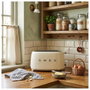 Smeg TSF02CREU Tostadora de 4 rebanadas, Crema