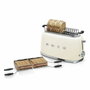 Smeg TSF02CREU Tostadora de 4 rebanadas, Crema