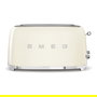 SMEG TSF02CREU Toaster para 4 Rebanadas, 1500 W, Función Descongelar y Recalentar, Color Crema, con Bandeja para Migajas Extraíble