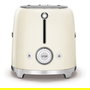 SMEG TSF02CREU Toaster para 4 Rebanadas, 1500 W, Función Descongelar y Recalentar, Color Crema, con Bandeja para Migajas Extraíble