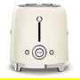 SMEG TSF02CREU Toaster para 4 Rebanadas, 1500 W, Función Descongelar y Recalentar, Color Crema, con Bandeja para Migajas Extraíble