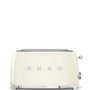 Smeg TSF02CREU Tostadora de 4 rebanadas, Crema