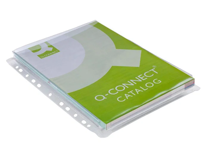Q-connect Funda multitaladro con fuelle DIN A4, 180 mc, pack de 5 unidades