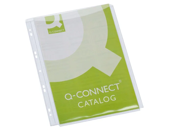 Q-connect Funda multitaladro con fuelle DIN A4, 180 mc, pack de 5 unidades