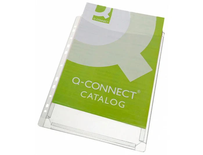 Q-connect Funda multitaladro con fuelle DIN A4, 180 mc, pack de 5 unidades