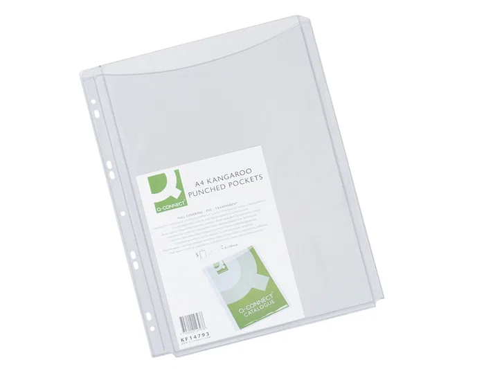Q-connect Funda multitaladro con fuelle DIN A4, 180 mc, pack de 5 unidades
