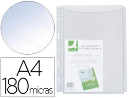 Q-connect Funda multitaladro con fuelle DIN A4, 180 mc, pack de 5 unidades