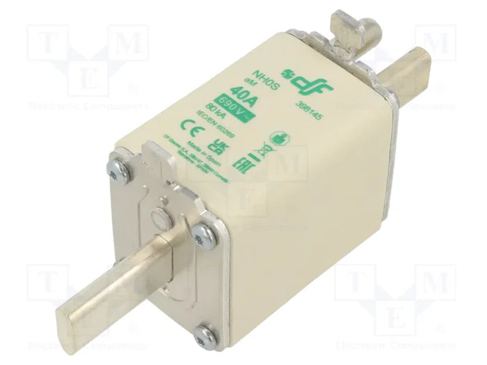 DF ELECTRIC Fusible de cartucho NH0S de cerámica 40A 690VAC aM DF ELECTRIC Fusible de cartucho NH0S de cerámica 40A 690VAC aM