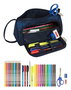 Estuche Escolar con Accesorios Batman Legendary Azul marino 20 x 11 x 8.5 cm (32 Piezas)