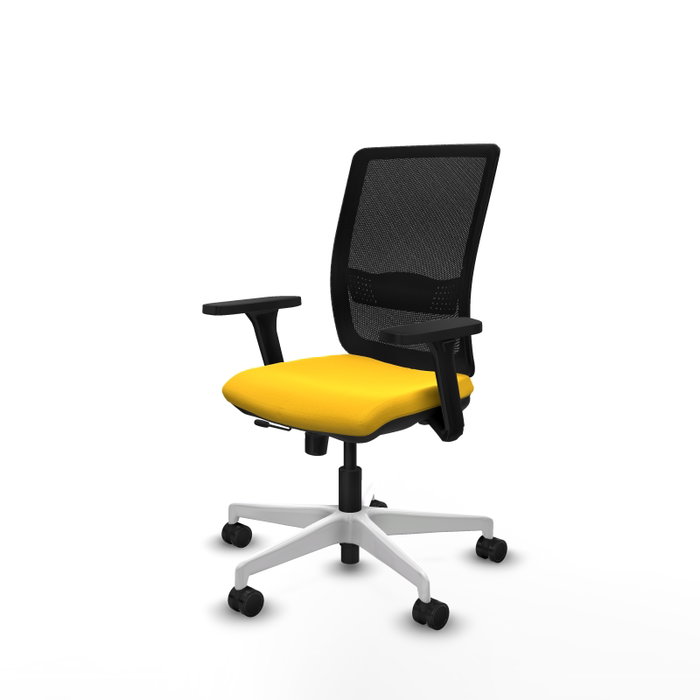 PIQUERAS Y CRESPO Silla de oficina Haches con mecanismo Sincro/Traslack, Amarillo y Negro
