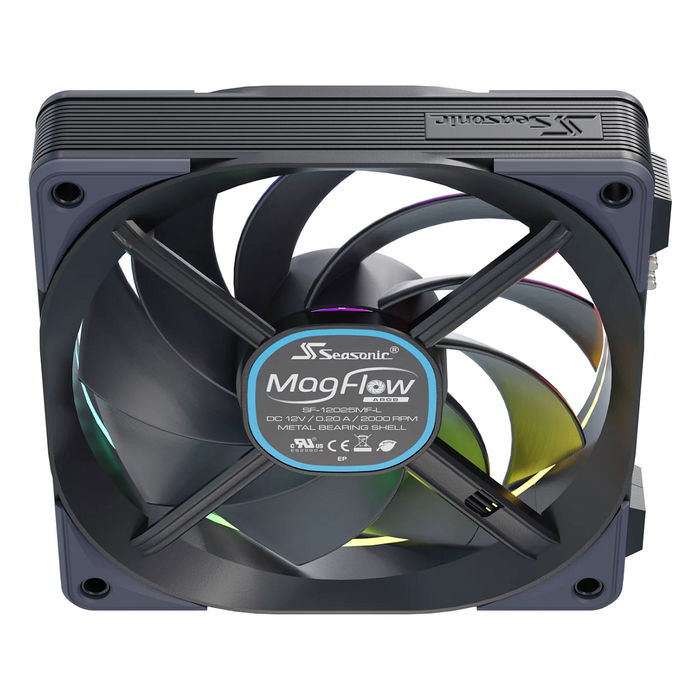 Sea Sonic MagFlow 1225PWM ARGB 120mm Ventilador Kit 1 Fan, PC Sea Sonic MagFlow 1225PWM ARGB 120mm Ventilador Kit 1 Fan, PC