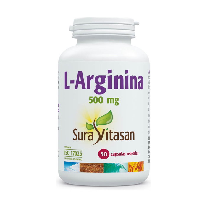 Sura Vitasan L-Arginina 500 mg 50 cápsulas Complemento Alimenticio Sistema Inmunitario Sura Vitasan L-Arginina 500 mg 50 cápsulas Complemento Alimenticio Sistema Inmunitario