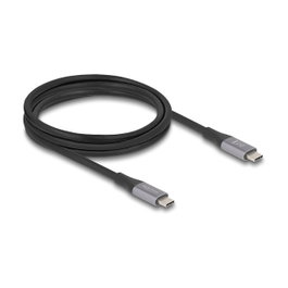DeLOCK Cable USB4 de 2 m, USB Type-C a USB Type-C, 40 Gbps, 240 W, Gris