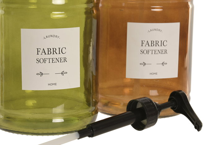 DKD Home Decor Set de 2 Dosificadores de Cristal y ABS de 3L Verde y Ámbar DKD Home Decor Set de 2 Dosificadores de Cristal y ABS de 3L Verde y Ámbar