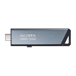 ADATA UE800 Memoria USB 512 GB, USB-C 3.2 Gen 2 (10 Gbit/s), Lectura/Escritura hasta 1000 MB/s, Aluminio Cepillado, Color Plata
