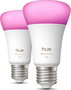 Philips Hue Pack de 2 bombillas LED A60 luz blanca y de colores E27