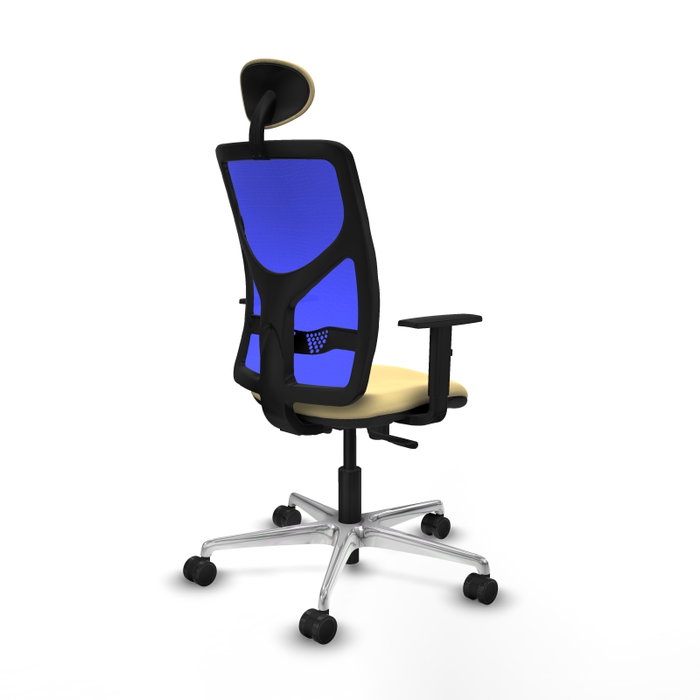 PIQUERAS Y CRESPO Silla de oficina Motilla con mecanismo Sincro, Crema y Azul