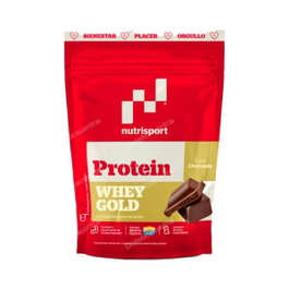 NUTRISPORT Whey Gold Protein Chocolate - Proteina de Suero para Recuperacion Muscular Post-Entrenamiento, con Aminoacidos BCAA y Vitamina B6, Sabor Chocolate, Bolsa 500 gr