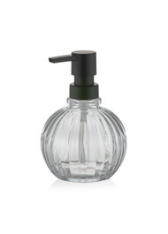 Mijölnir Dispensador de Jabón SBN0071 de Cristal Transparente para Baño y Cocina, Elegante y Práctico, 14 cm Alto