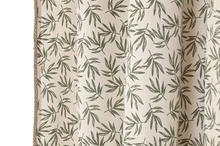 DKD Home Decor Nature23 Cortina Cottage Natural Verde Algodon Yute 260 x 140 cm (2 Unidades)