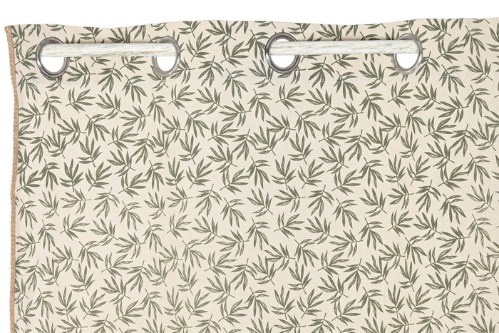 DKD Home Decor Nature23 Cortina Cottage Natural Verde Algodon Yute 260 x 140 cm (2 Unidades)
