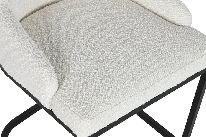 DKD Home Decor Silla Moderno Blanco Negro Metal Poliester 61 x 82.5 x 54 cm