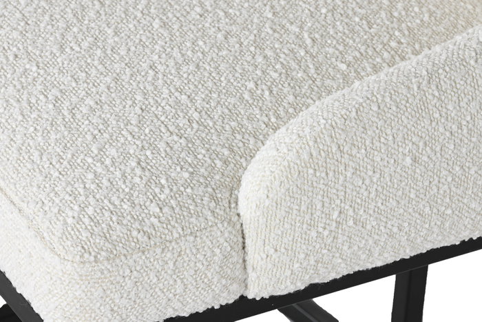 DKD Home Decor Silla Moderno Blanco Negro Metal Poliester 61 x 82.5 x 54 cm