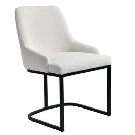 DKD Home Decor Silla Moderno Blanco Negro Metal Poliester 61 x 82.5 x 54 cm