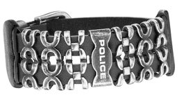 Police PJ26145BLE.03 Pulsera de Cuero Negra para Hombre