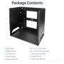 StarTech.com Rack de Pared Abierto 8U 2 Columnas con Estante Integrado Profundidad Ajustable 30,5-45,7 cm Negro