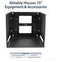 StarTech.com Rack de Pared Abierto 8U 2 Columnas con Estante Integrado Profundidad Ajustable 30,5-45,7 cm Negro