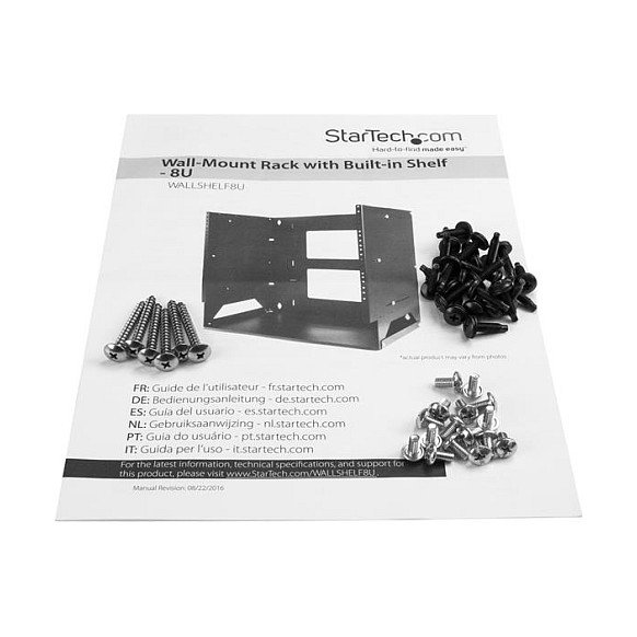 StarTech.com Rack de Pared Abierto 8U 2 Columnas con Estante Integrado Profundidad Ajustable 30,5-45,7 cm Negro StarTech.com Rack de Pared Abierto 8U 2 Columnas con Estante Integrado Profundidad Ajustable 30,5-45,7 cm Negro