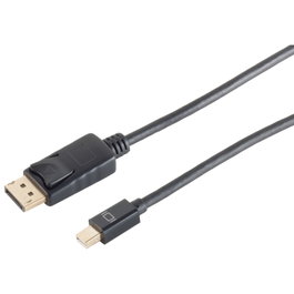 S-Impuls Cable Adaptador Mini DisplayPort 1.2 a DisplayPort 1.2, 2m, Negro
