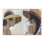 DKD Home Decor Cuadro Chica Sombrero (Pack de 2) de 104x143,5 cm