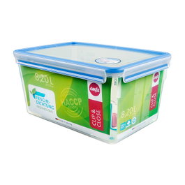 Emsa CLIP & CLOSE Caja de Almacenamiento 8,0 L, Rectangular, 2 Piezas