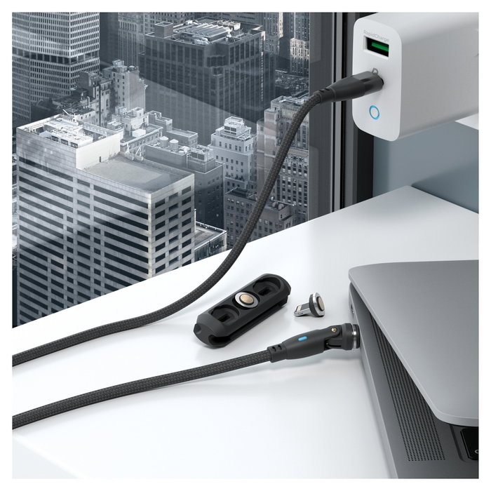 Realpower RealPower MagneticCharge 100 Cable Magnético 100W Negro con Adaptadores