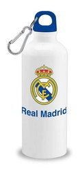 Real Madrid Termo deportivo de aluminio con mosquetón, 500 ml