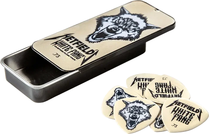 Dunlop Hetfield's White Fang Custom Flow Pack de 6 Púas Variedad de Calibres: 0.73 mm, 0.88 mm, 1.0 mm, 1.14 mm, 1.4 mm para Guitarra Eléctrica