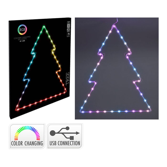 Basics Árbol de navidad RGB con 41 LEDs, 48 x 60 cm Basics Árbol de navidad RGB con 41 LEDs, 48 x 60 cm
