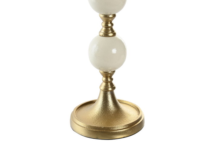 DKD Home Decor Candelabro Moderno Dorado Blanco Aluminio 15 x 33 x 15 cm DKD Home Decor Candelabro Moderno Dorado Blanco Aluminio 15 x 33 x 15 cm
