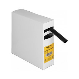 DeLOCK Tubo termorretráctil con adhesivo, 5 m x 12,7 mm, Negro