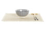 DKD Home Decor Set de Sushi 16 Piezas de Bambú y Gres Negro y Natural
