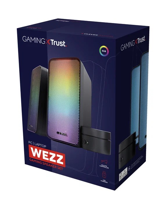Trust Altavoces GXT 611 Wezz, 12W PMPO, 2.0 Canales, para PC y Ordenador Portátil, Color Negro, Cable de 1.8 m Incluido Trust Altavoces GXT 611 Wezz, 12W PMPO, 2.0 Canales, para PC y Ordenador Portátil, Color Negro, Cable de 1.8 m Incluido