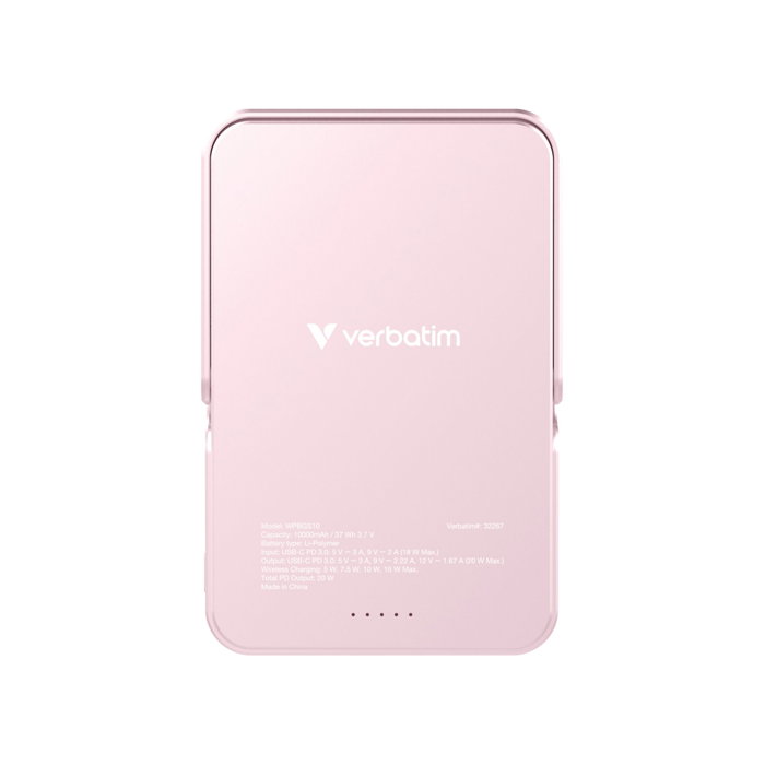 Verbatim Power Bank con Base Magnética Inalámbrica 10000mAh Rosa 32267 Verbatim Power Bank con Base Magnética Inalámbrica 10000mAh Rosa 32267