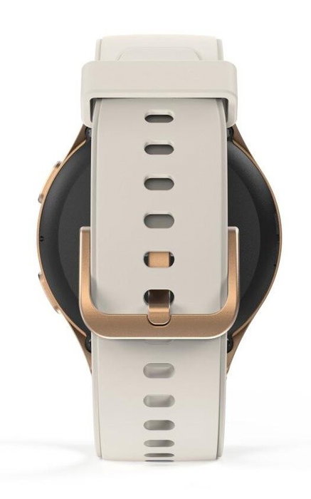 Hama 8900 Smartwatch Caja de Acero Dorada Pulsera de Silicona Beige Amoled GPS