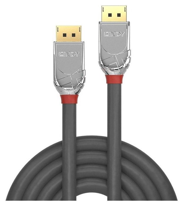 Lindy Cromo Line DisplayPort 1.2 Cable 5m Gris